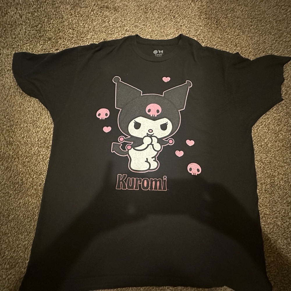 Classic, Kuromi Hello Kitty Black Shirt.